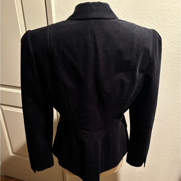 Theory black hidden button custom cut evening jacket - Picture 4 of 11